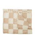 Tan & Cream - Heavyweight Checker Throw Blanket