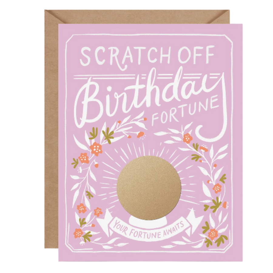 Scratch-off Fortune Floral - Birthday Card