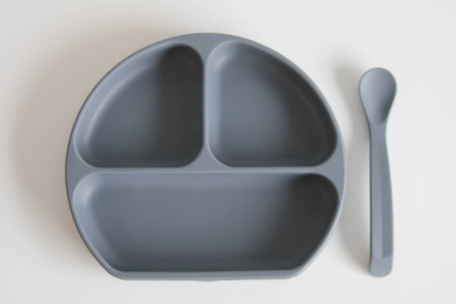 Silicone Plate With Lid and Spoon