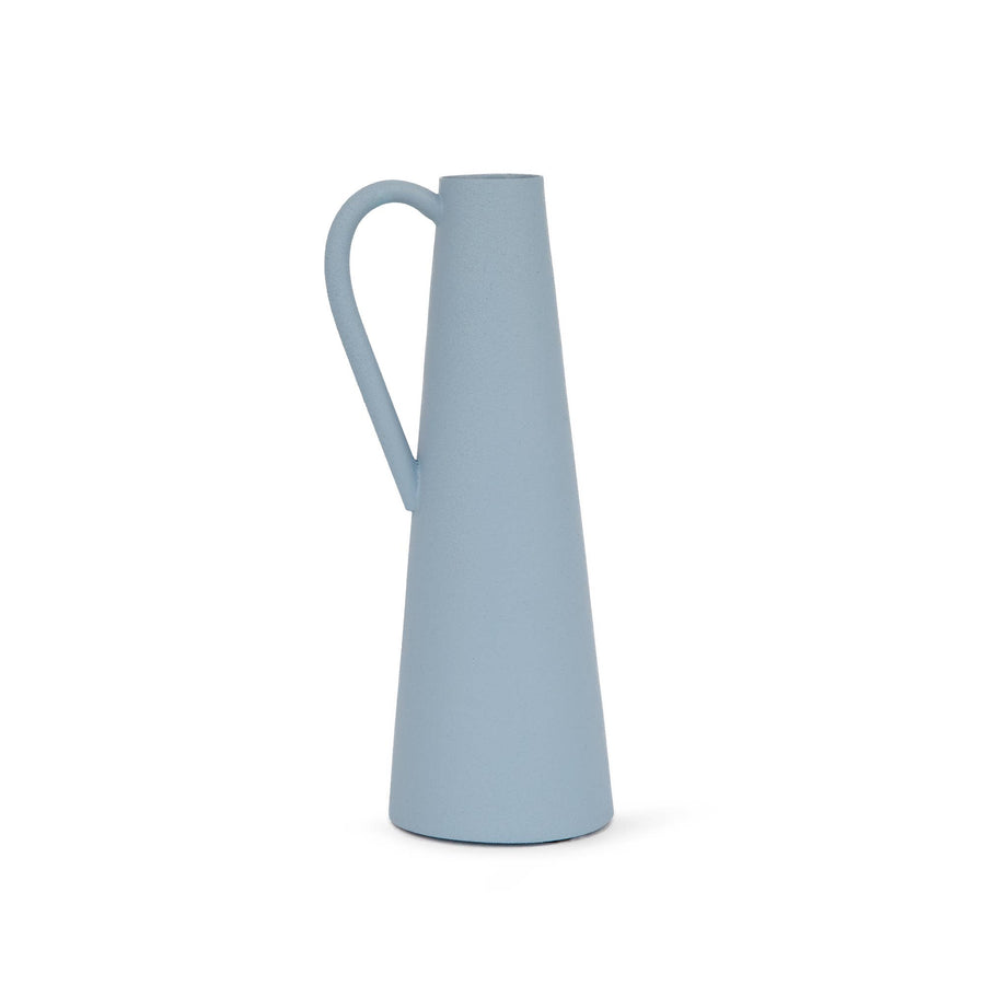 LIGHT BLUE VASE WITH HANDLE