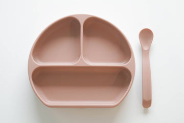 Silicone Plate With Lid and Spoon