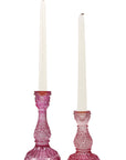 Vintage Glass Candle Stick Holder Set of 2
